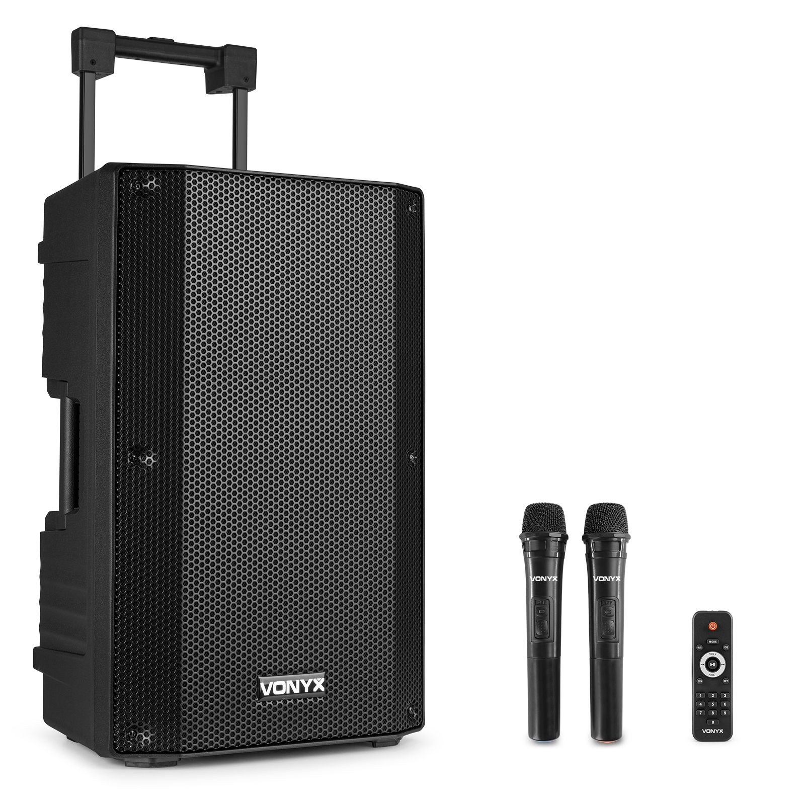 Vonyx VSA500 ABS 12 portable speaker met Bluetooth en 2x draadloze