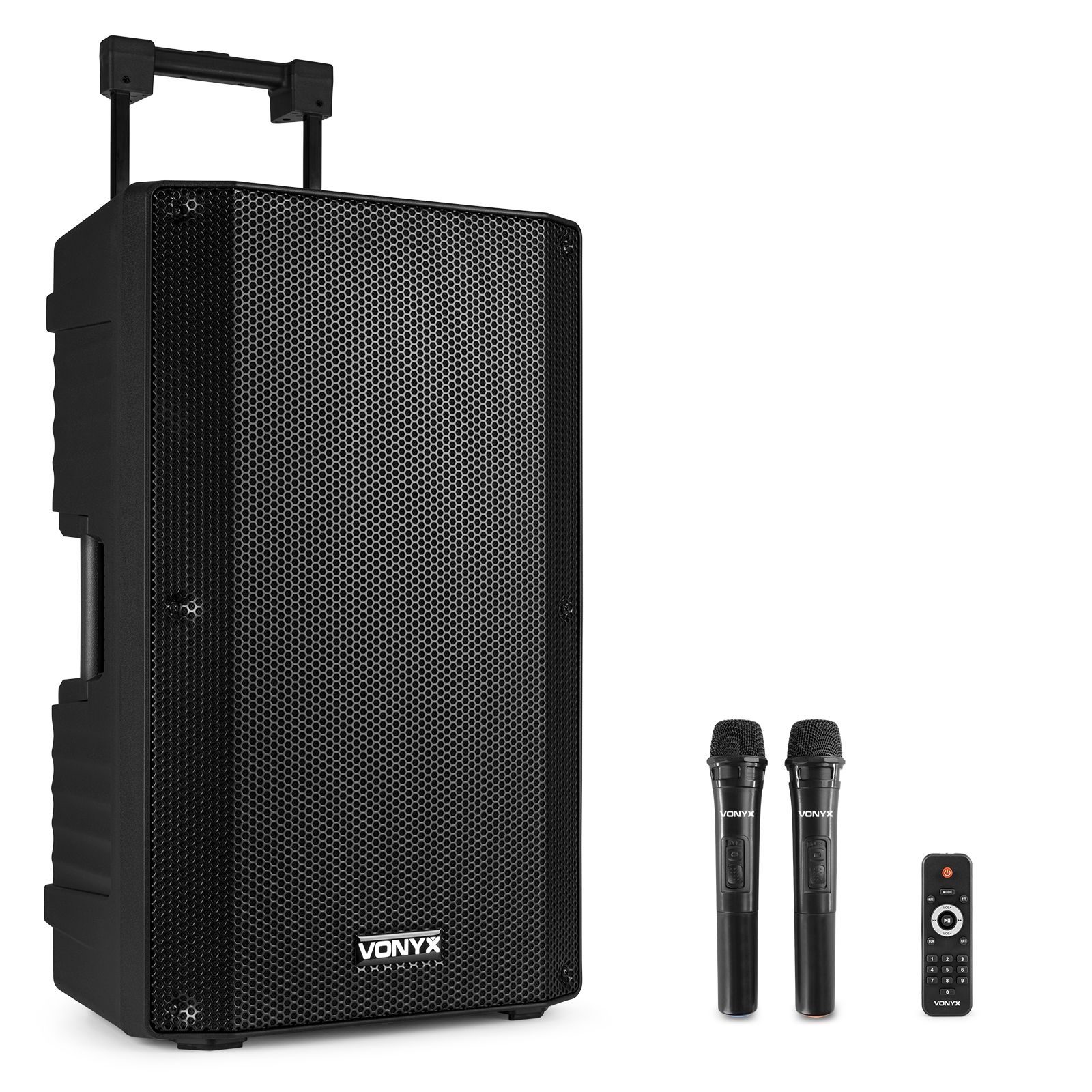 Vonyx VSA700 ABS 15 portable speaker met Bluetooth en 2x draadloze