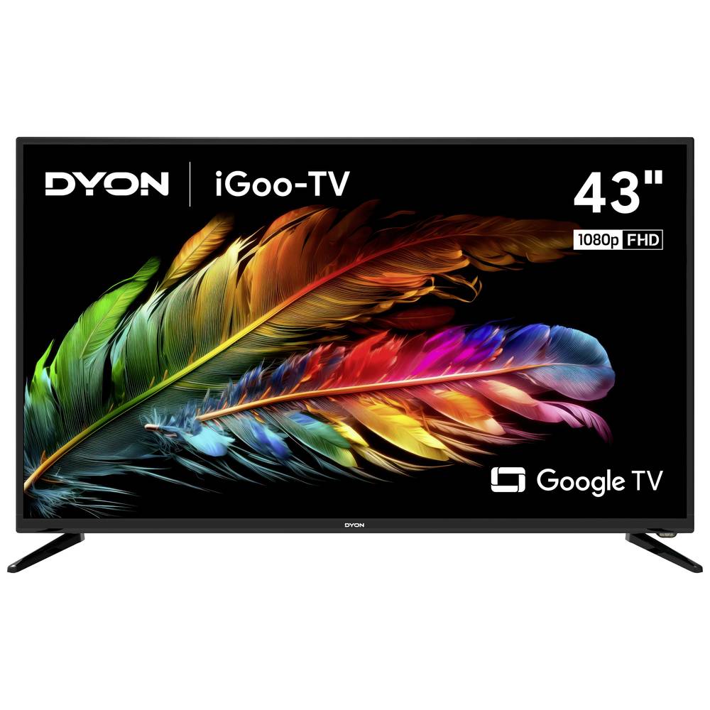 Dyon iGoo-TV 43F LED-TV 109.2 cm 43 inch Energielabel F (A - G) CI+*, DVB-C, DVB-S2, DVB-T2, Full HD, Smart TV, WiFi Zwart