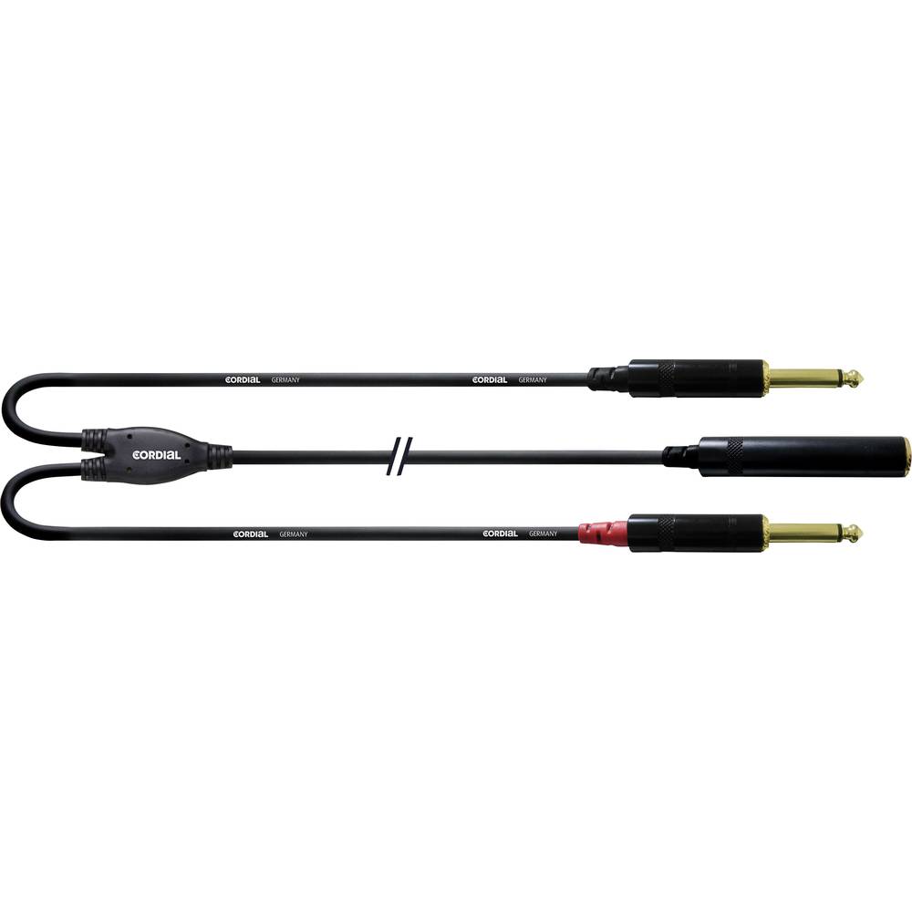 Cordial CFY 0,3 KPP Audio Y-Adapter [1x Klinkenbuchse 6.35mm - 2x Klinkenstecker 6.35 mm] 30.00cm Sc