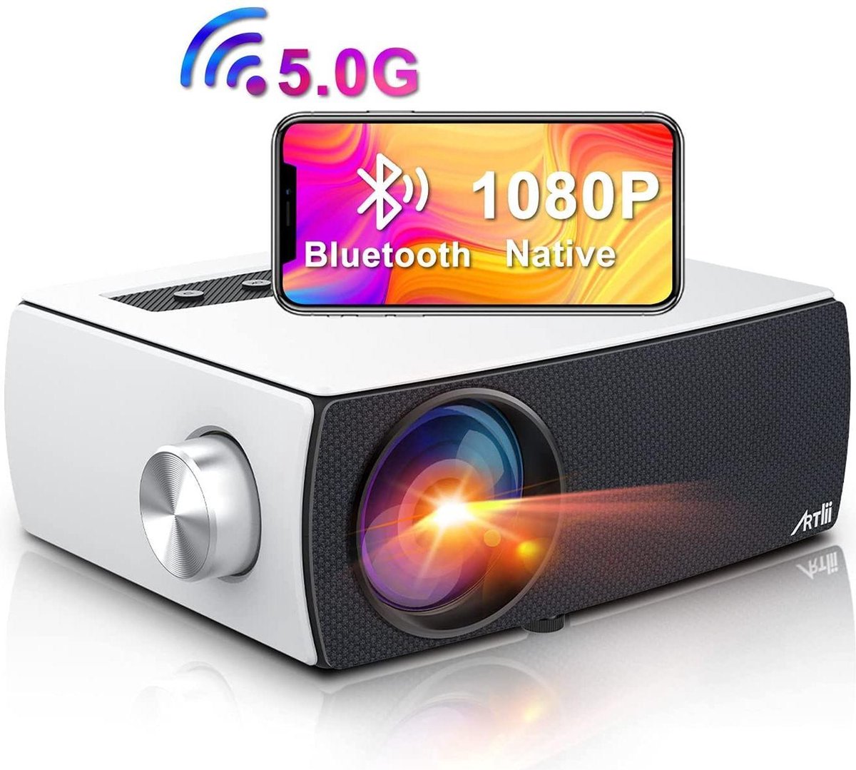 Artlii Enjoy 3 Native 1080P Mini Projector - 5Ghz - WiFi Bluetooth - Wit