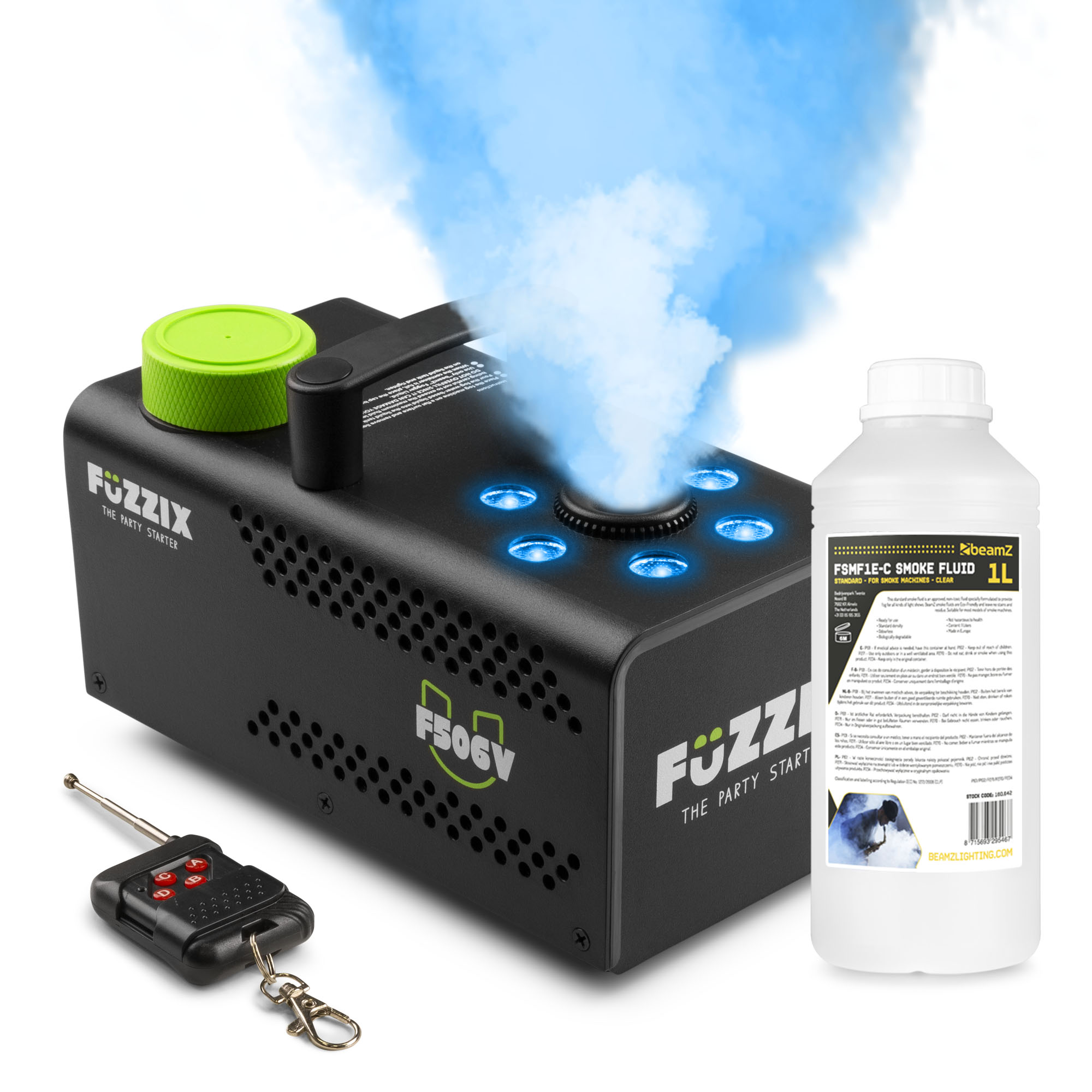 Fuzzix F506V rookmachine inclusief 1L rookvloeistof - Met 6 RGB LED's