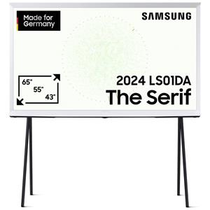 Samsung QLED 4K The Serif LS01DA QLED-TV 138 cm 55 inch Energielabel F (A - G) DVB-C, DVB-S2, DVB-T2, WiFi, UHD, Smart TV Wit, Zwart