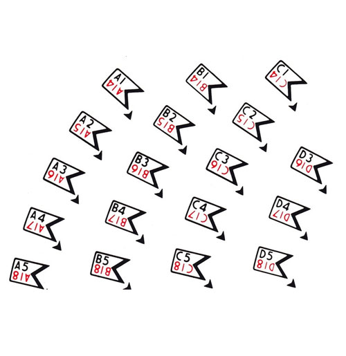 Fiftiesstore Wurlitzer 1700 sticker letters en nummers voor platenmagazijn