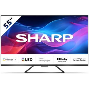 Sharp 4T-C55GRx QLED-Fernseher (139 cm/55 Zoll, 4K Ultra HD, Google TV, Smart-TV)