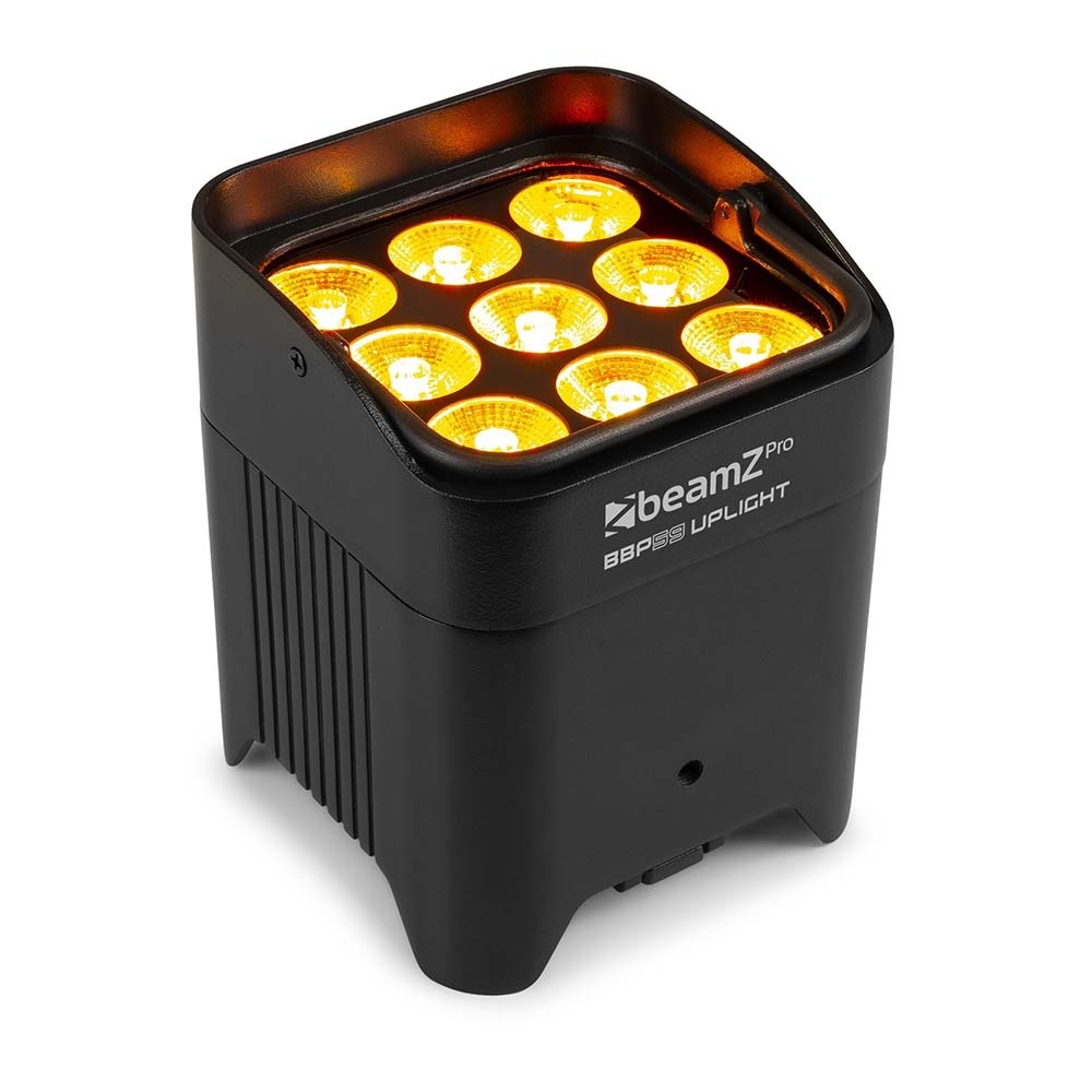 Beamz BBP59 verticale LED par op accu 9x 12W RGBWA-UV LED IP65