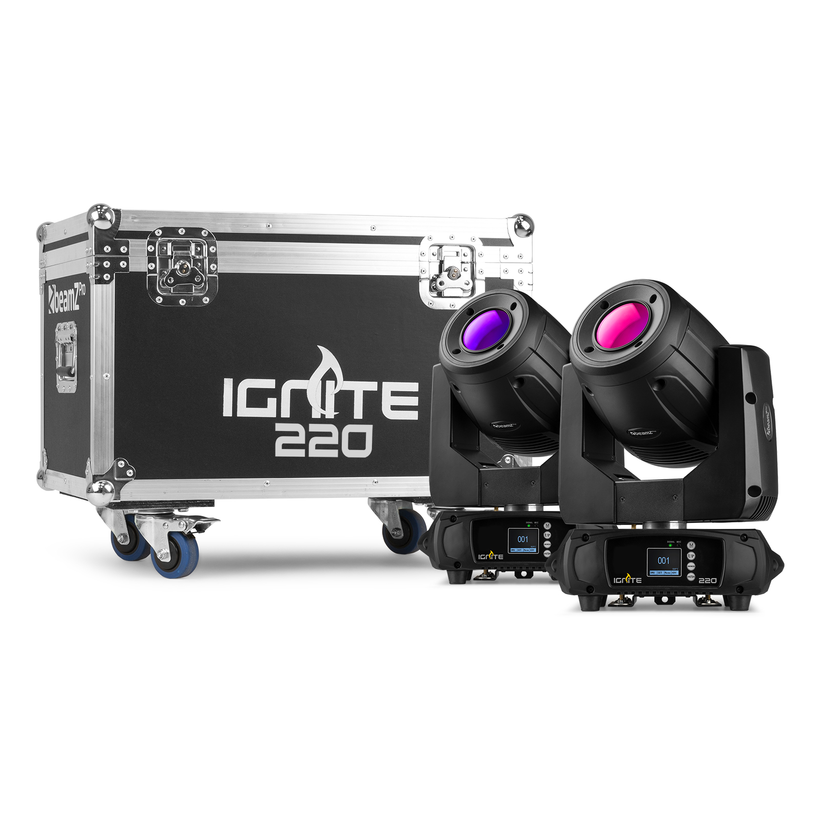 BeamZ Professional IGNITE220 moving head set van 2 stuks in flightcase