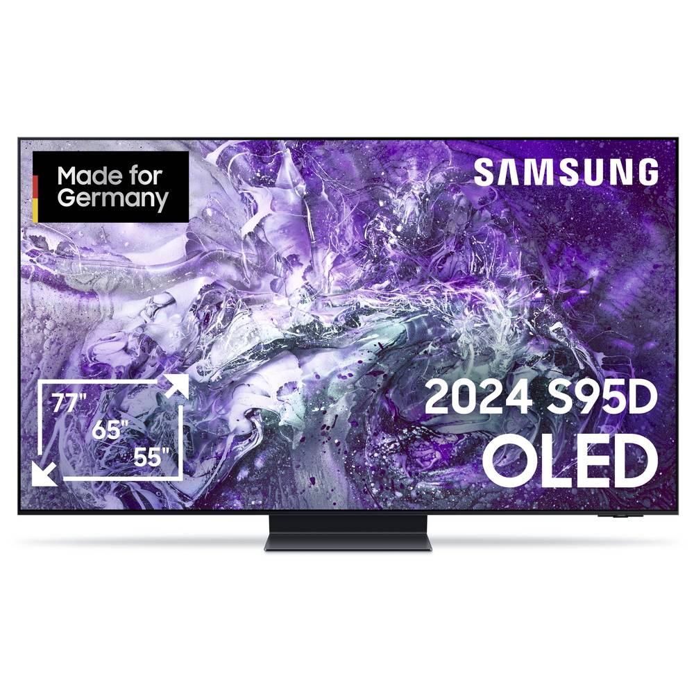 Samsung OLED 4K S95D OLED-TV 165.1 cm 65 inch Energielabel F (A - G) CI+*, DVB-T2 HD, WiFi, UHD, Smart TV Zwart