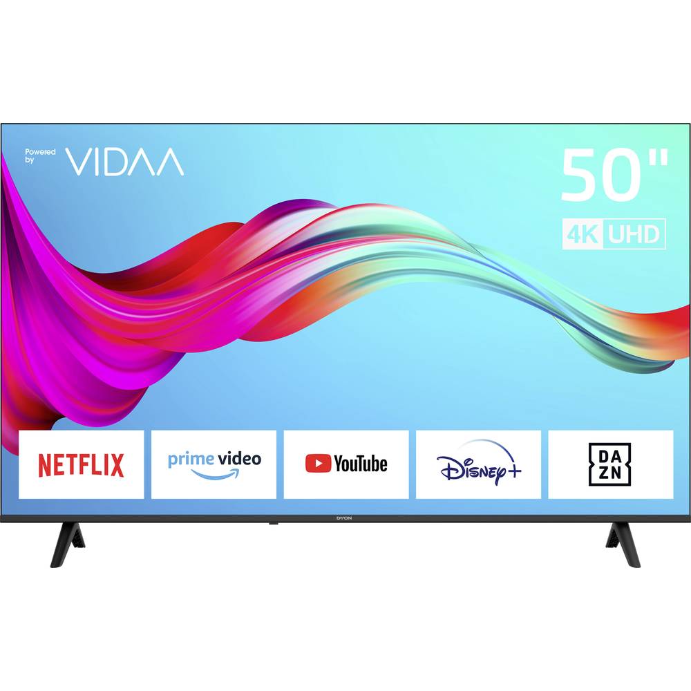 Dyon Smart 50 VX LED-TV 126 cm 50 inch Energielabel F (A - G) DVB-T2, DVB-C, DVB-S2, UHD, Smart TV, WiFi, CI+* Zwart