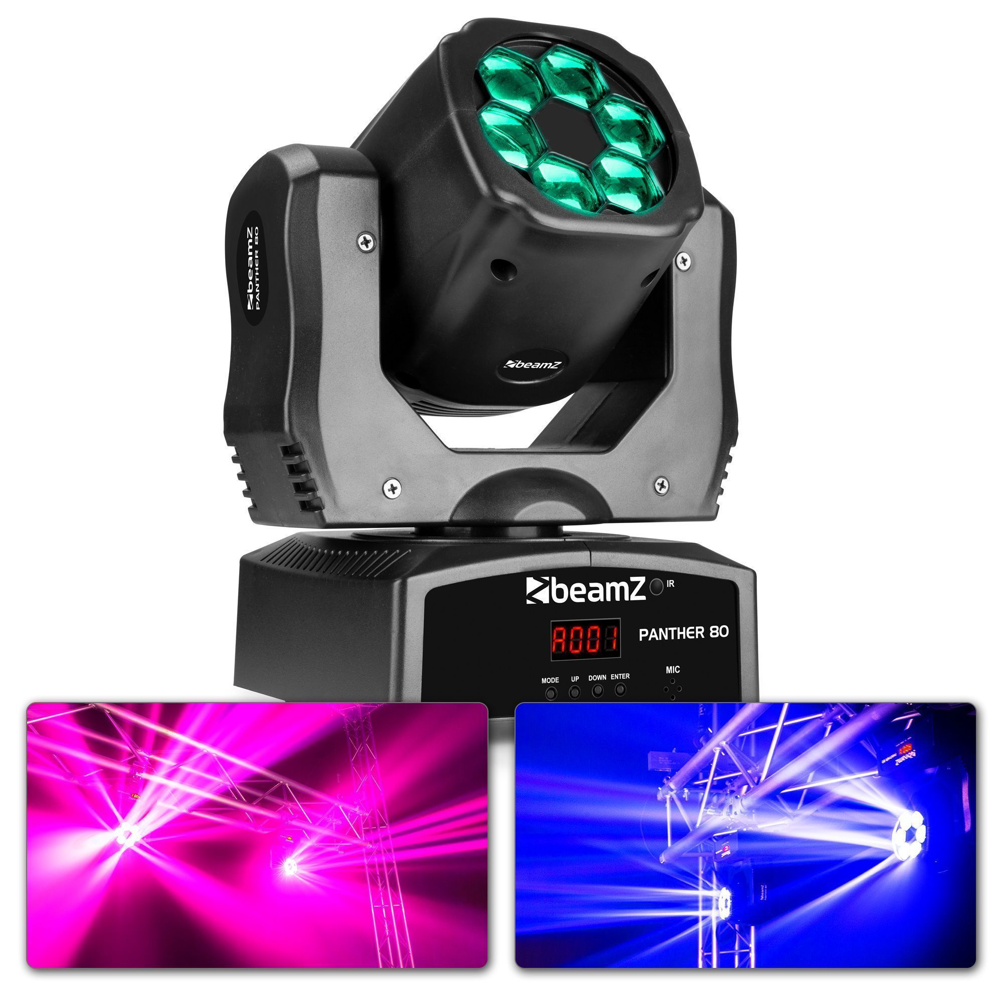 BeamZ Retourdeal -  Panther 80 LED moving head met roterende lenzen