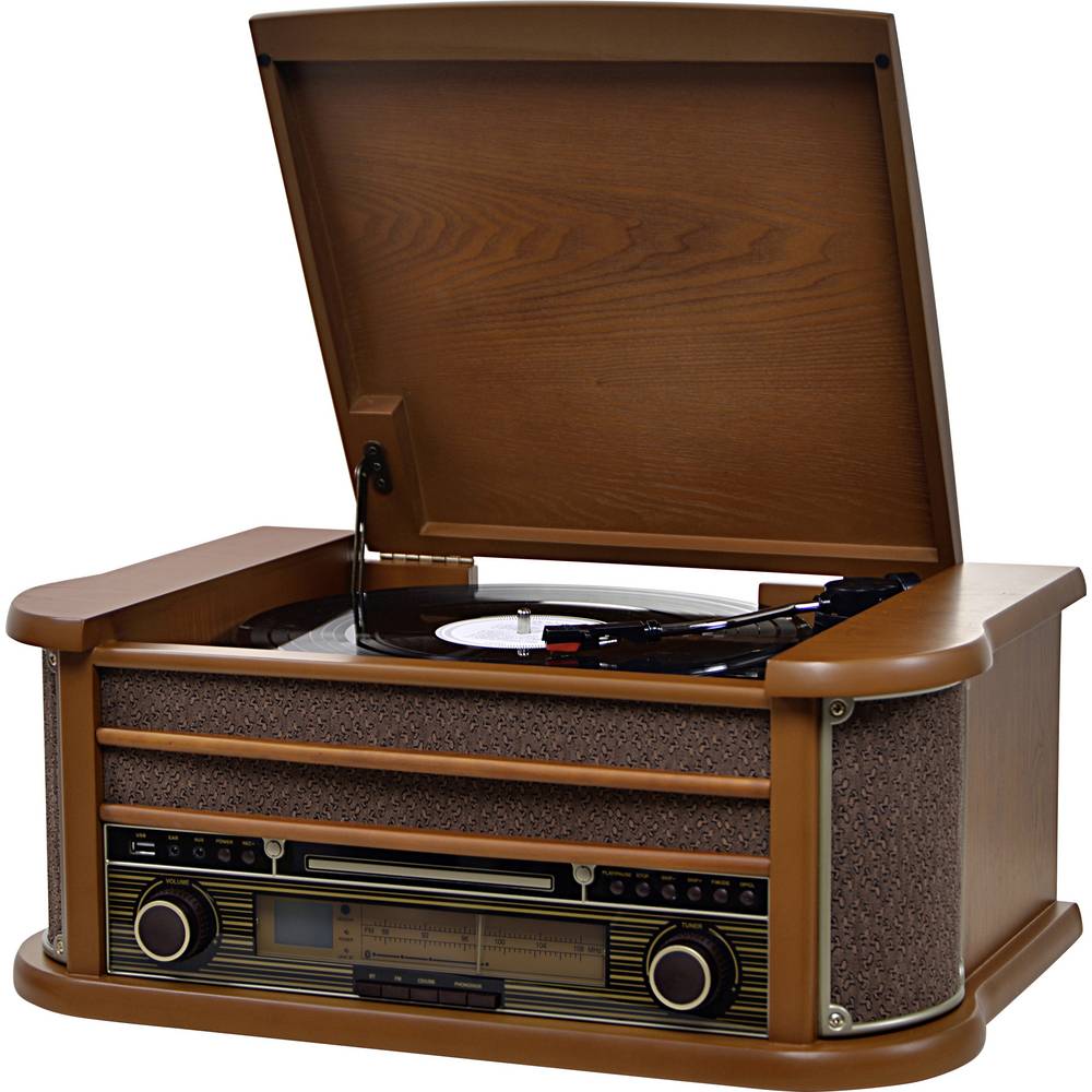 Reflexion HIF2004BT Retro-stereoset Radio, Bluetooth, Platenspeler, CD, USB Incl. afstandsbediening 2 x 40 W