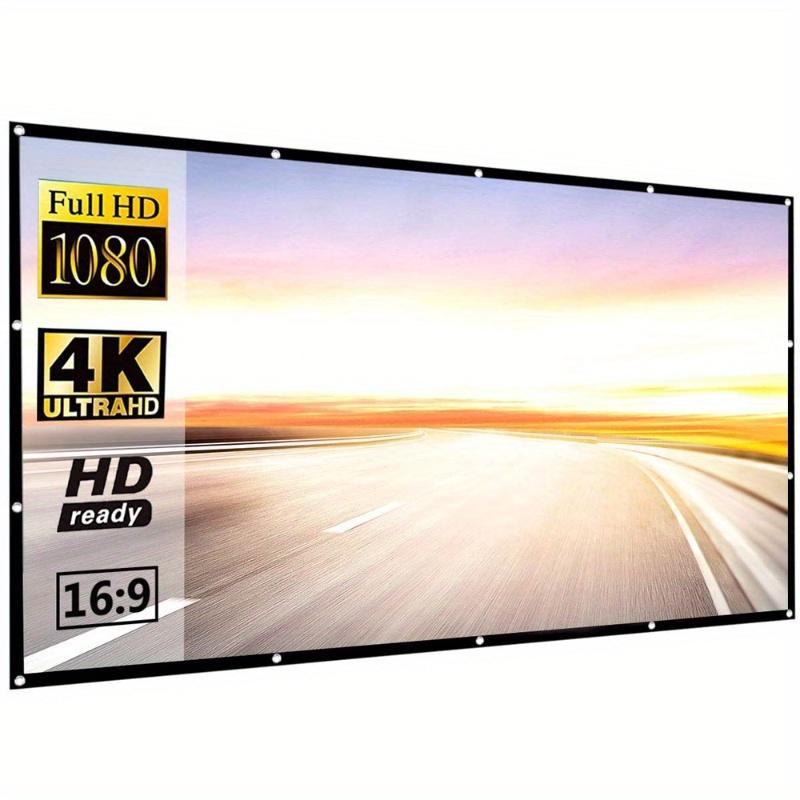 Huaqiang North Electronics 1Pc 60/72/84/100 inch Eenvoudig opvouwbaar projectieschermgordijn 16:9 Outdoor Full HD 2K 4K projectorschermgordijn 1pc 60inch