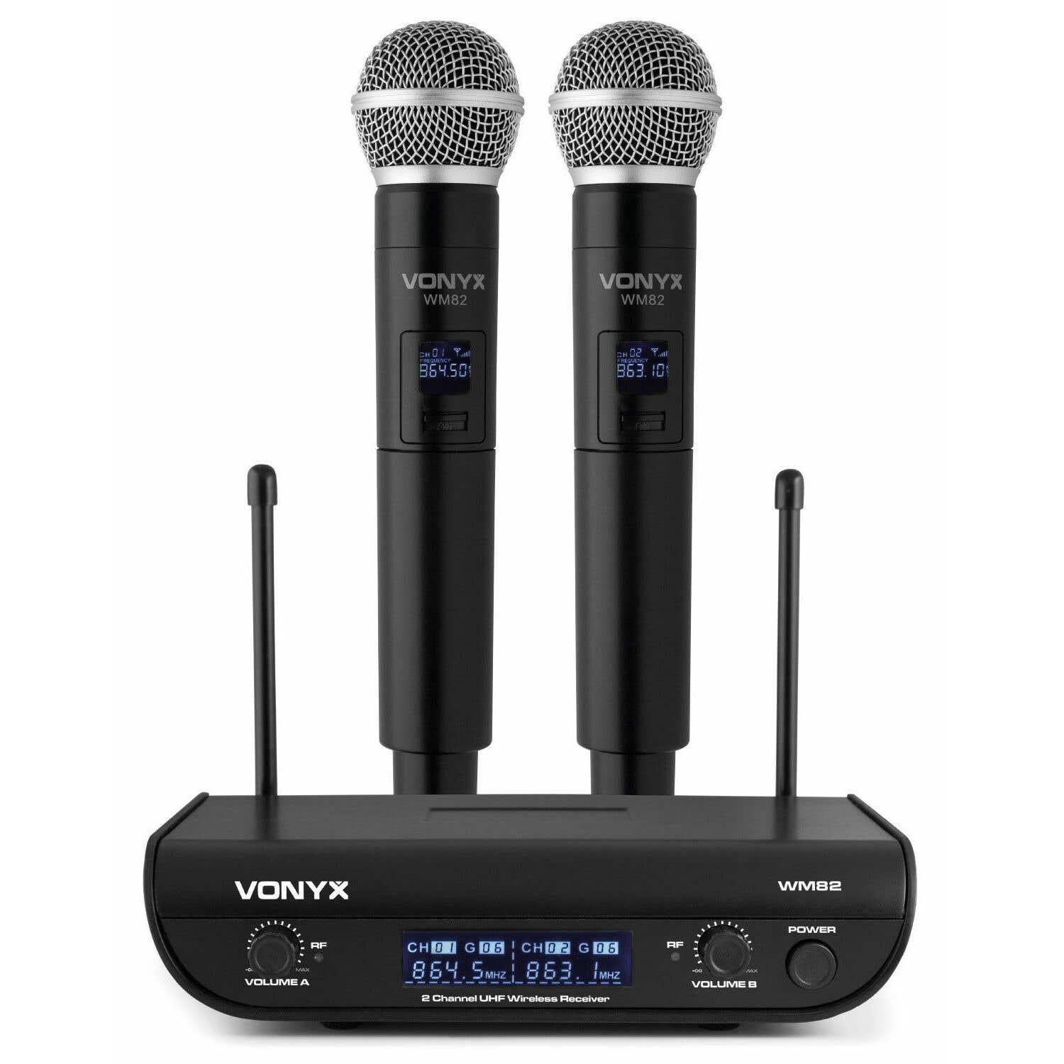 Vonyx Retourdeal -  WM82 draadloze microfoonset met twee UHF