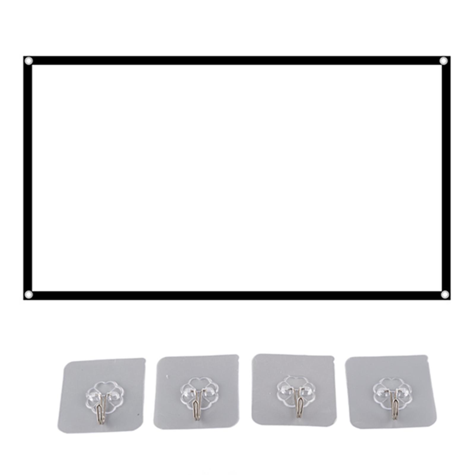 Andoer 16:9 Draagbare HD-projectieschermen Opvouwbaar projectiegordijn Polyester voor thuiskantoor 60 inch