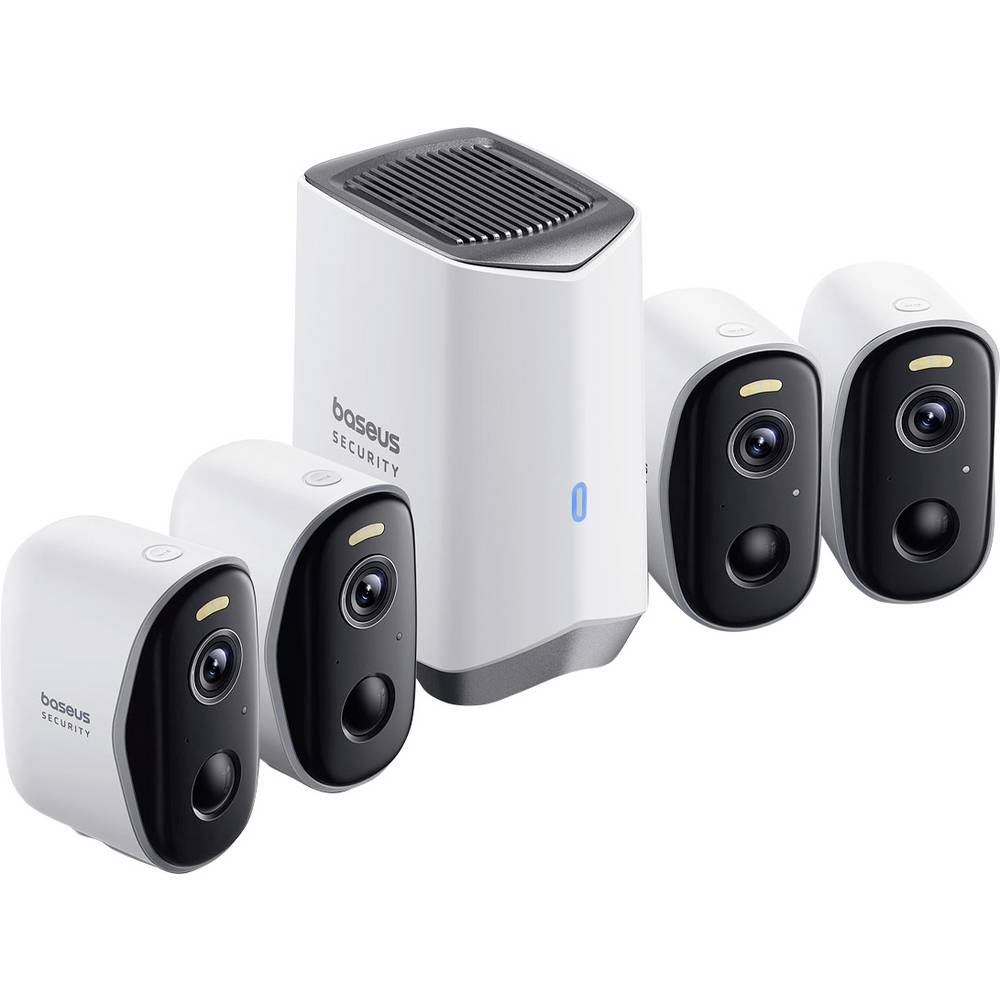 Baseus N1 Plus Outdoor 2K 4-Cam Kit S0TY012131 IP-Bewakingsset WiFi Set van 4 stuks 2304 x 1296 Pixel