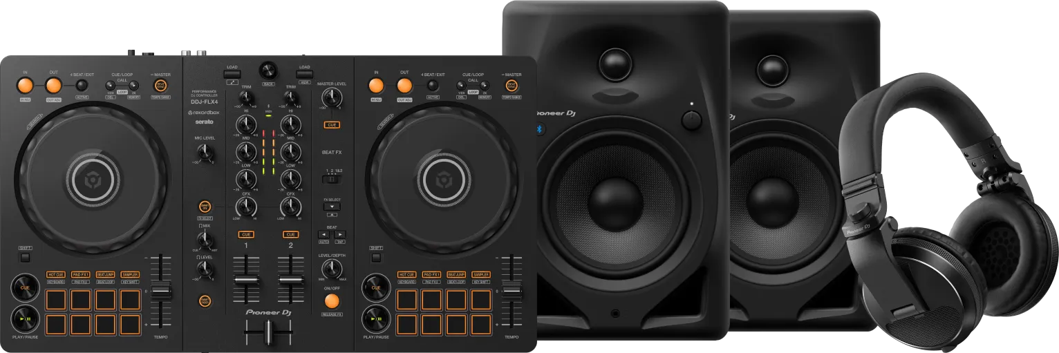 Pioneer DJ DDJ-FLX4 +  DJ HDJ-X5 Zwart +  DJ DM-50D-BT Zwart
