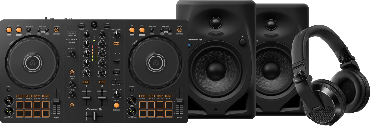Pioneer DJ DDJ-FLX4 +  DJ HDJ-X7 Zwart +  DJ DM-50D-BT Zwart