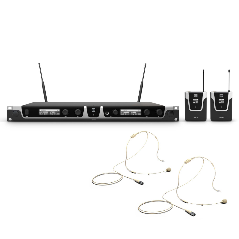 LD Systems U505 BPHH2 Dubbel draadloos headsetsysteem huidskleur