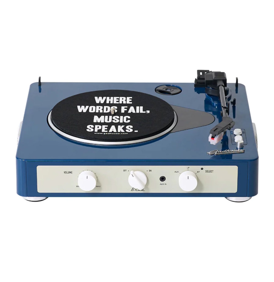 Fiftiesstore Gadhouse Brad Platenspeler Retro MK II - Marineblauw