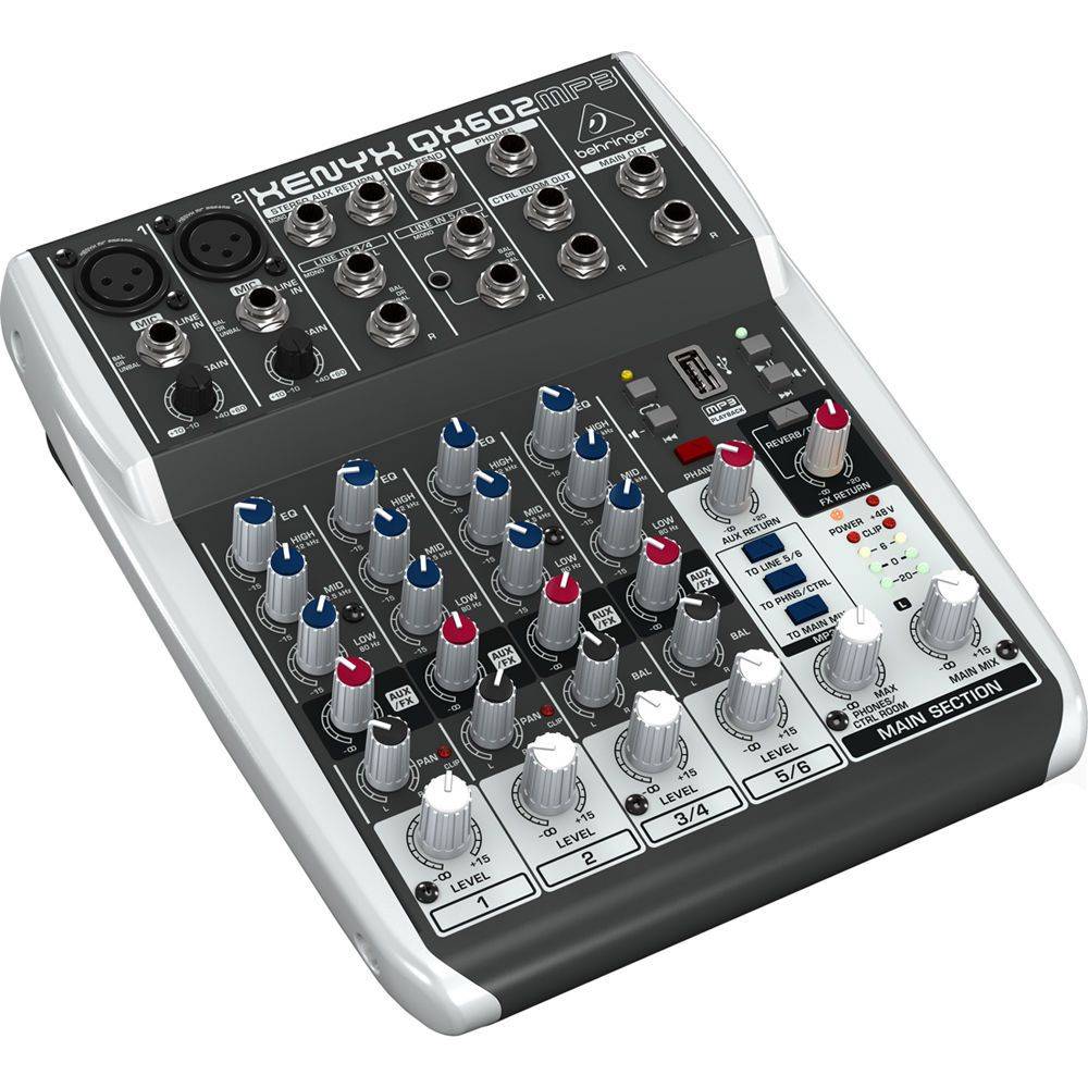 Behringer Xenyx QX602MP3 PA en studiomixer