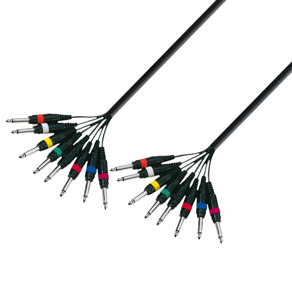 Adam Hall 3 Star L8 PP 0500 multikabel 8 x Jack TS naar 8 x Jack TS 5 m
