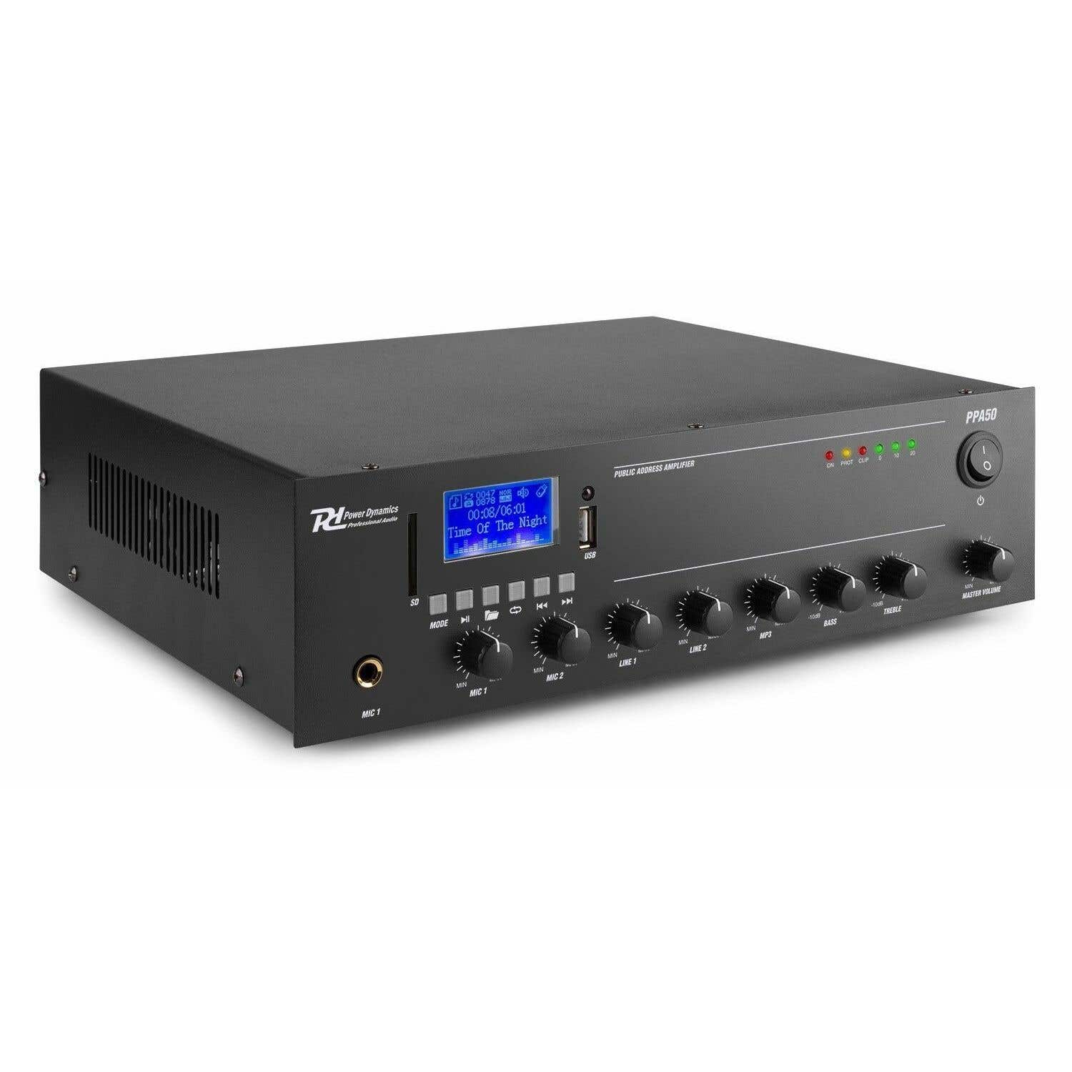 Power Dynamics Retourdeal -  PPA50 100V versterker 50W met Bluetooth en