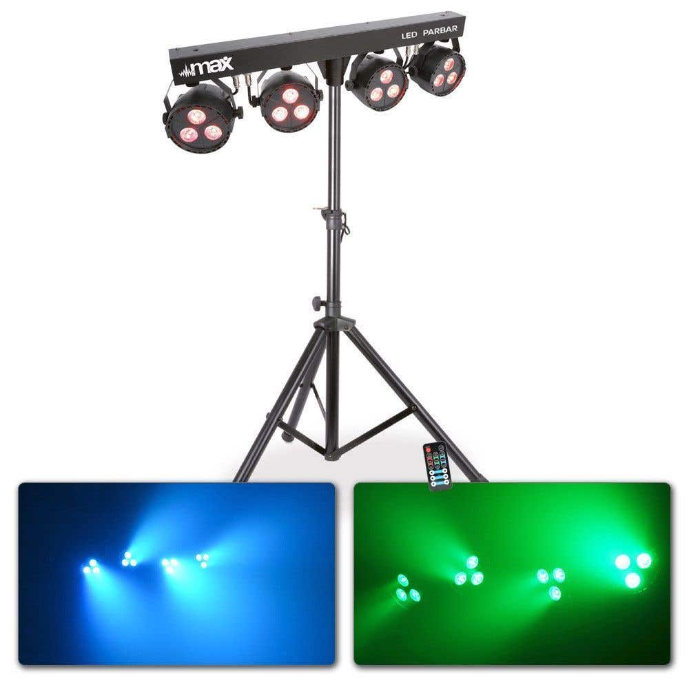 MAX Retourdeal -  PartyBar4 met RGBW LEDs 3x 3W incl. statief en remote