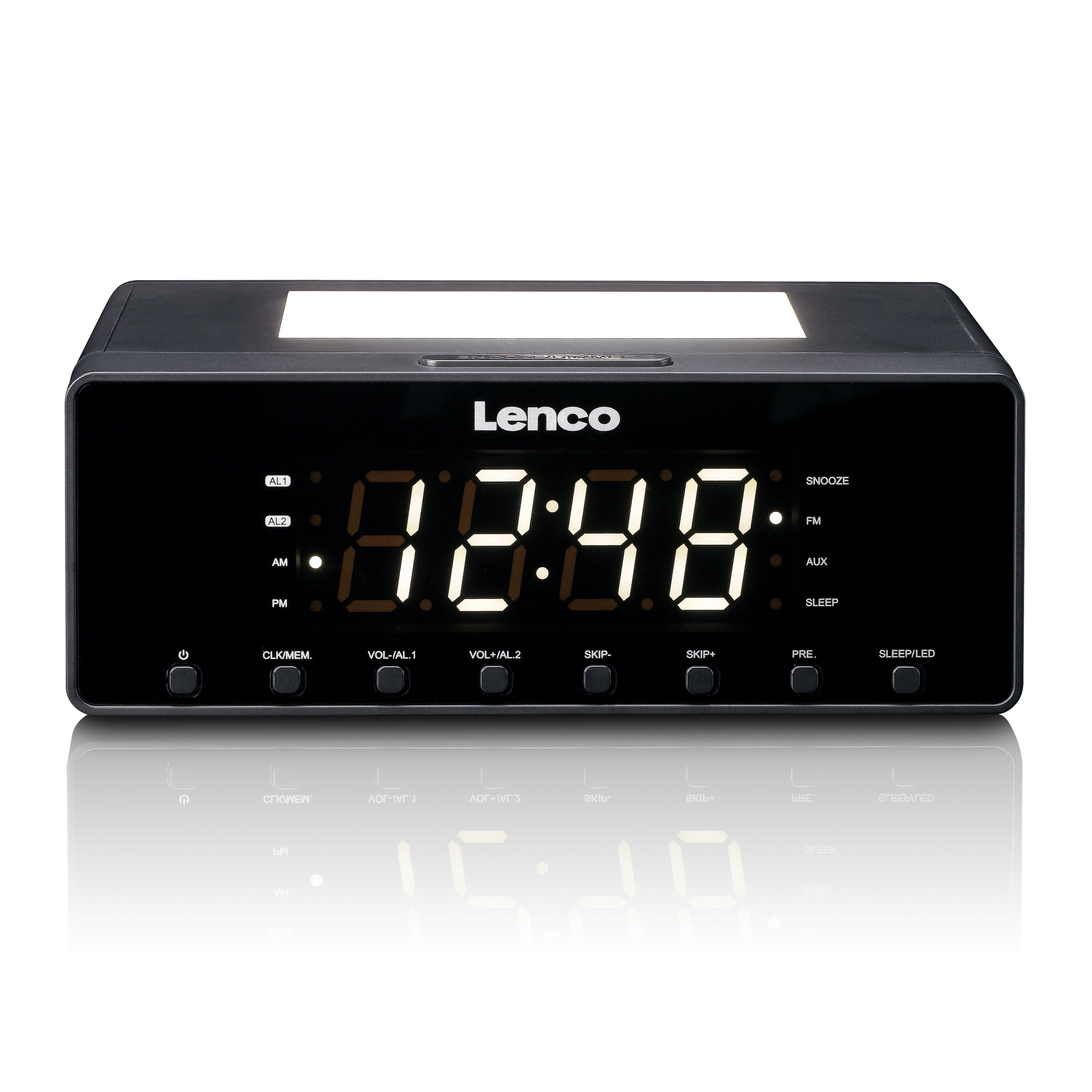Lenco CR-540BK - Wekkerradio met dimbaar nachtlampje en USB oplaadfunctie - Zwart