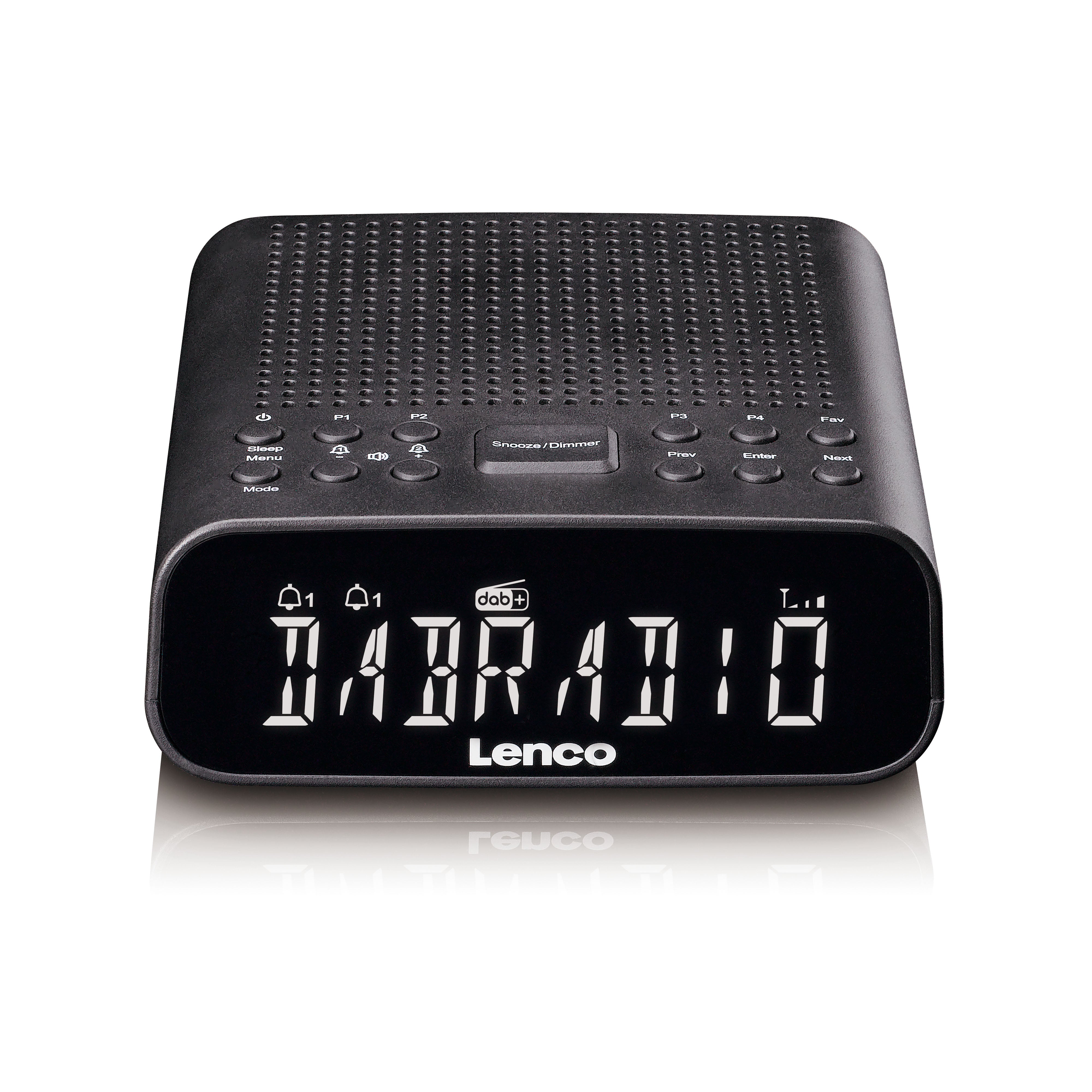 Lenco CR-606BK - Wekkerradio met DAB+/FM, Bluetooth en groot dimbaar LCD-display - Zwart
