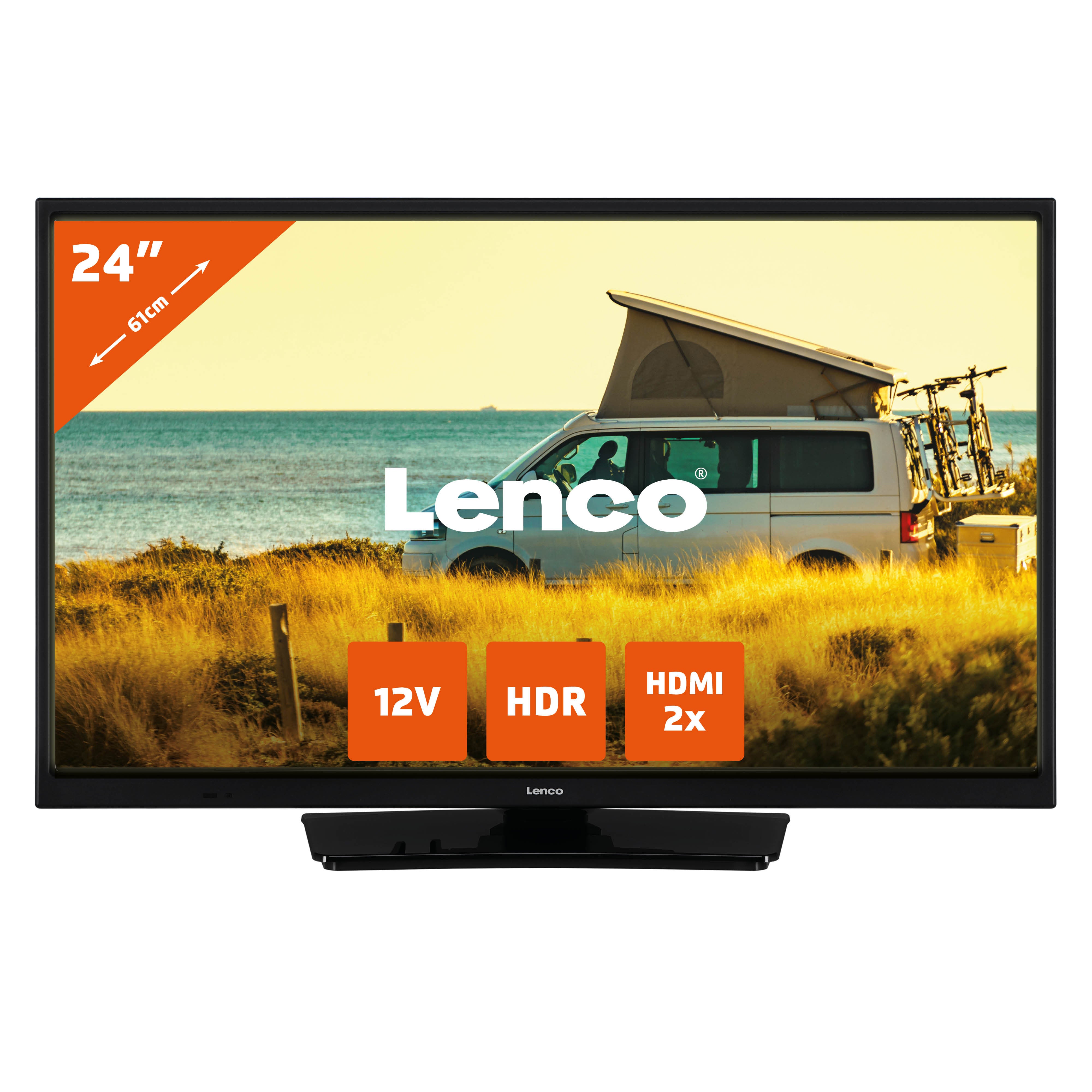 Lenco LED-2423BK - 24 LED televisie met 12V adapter, zwart