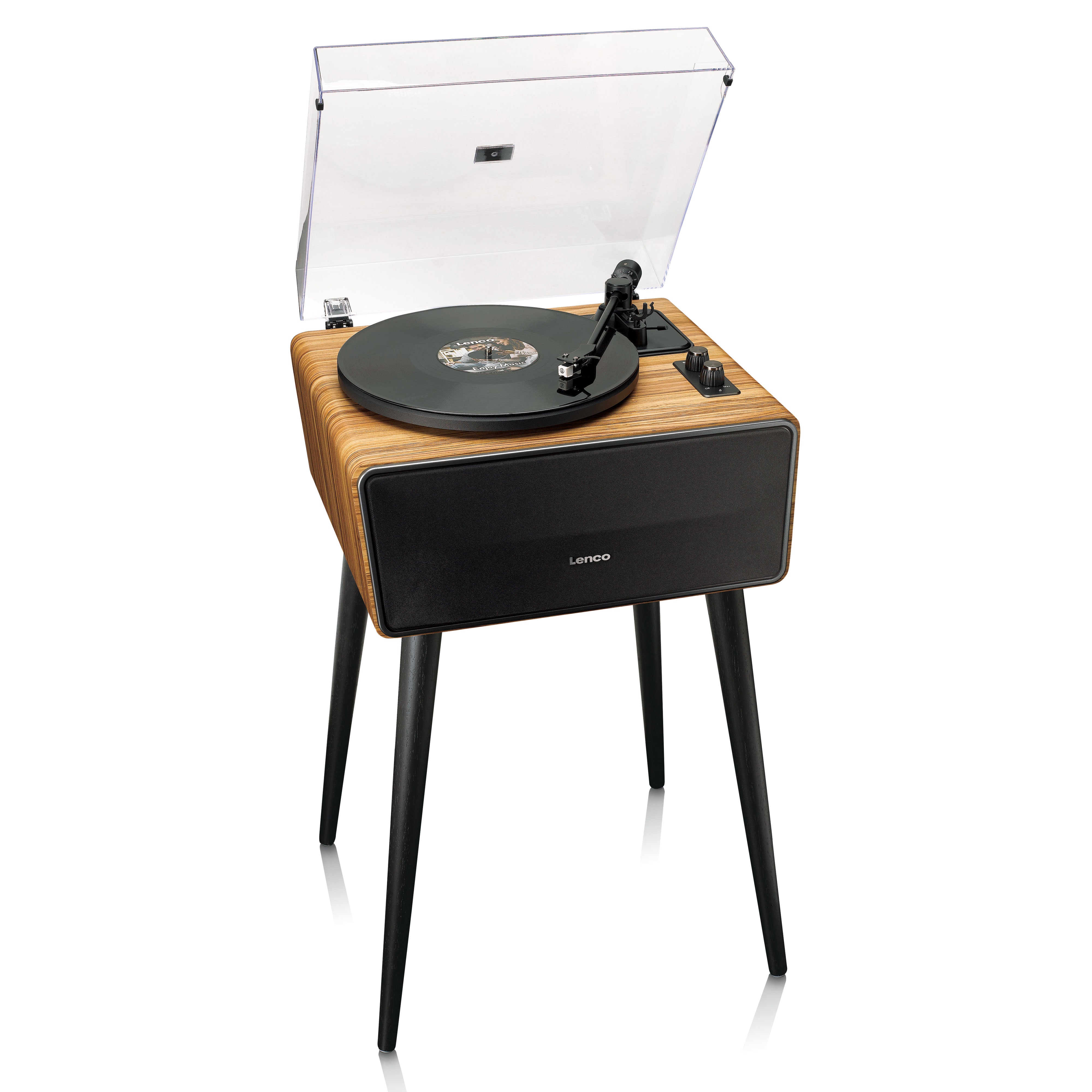 Lenco LS-570OK - Platenspeler met ingebouwde speakers en Bluetooth - Platenspeler op poten - Eikenhout