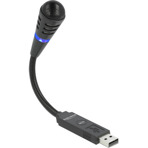 DeLOCK USB zwanenhalsmicrofoon met mute knop Microfoon