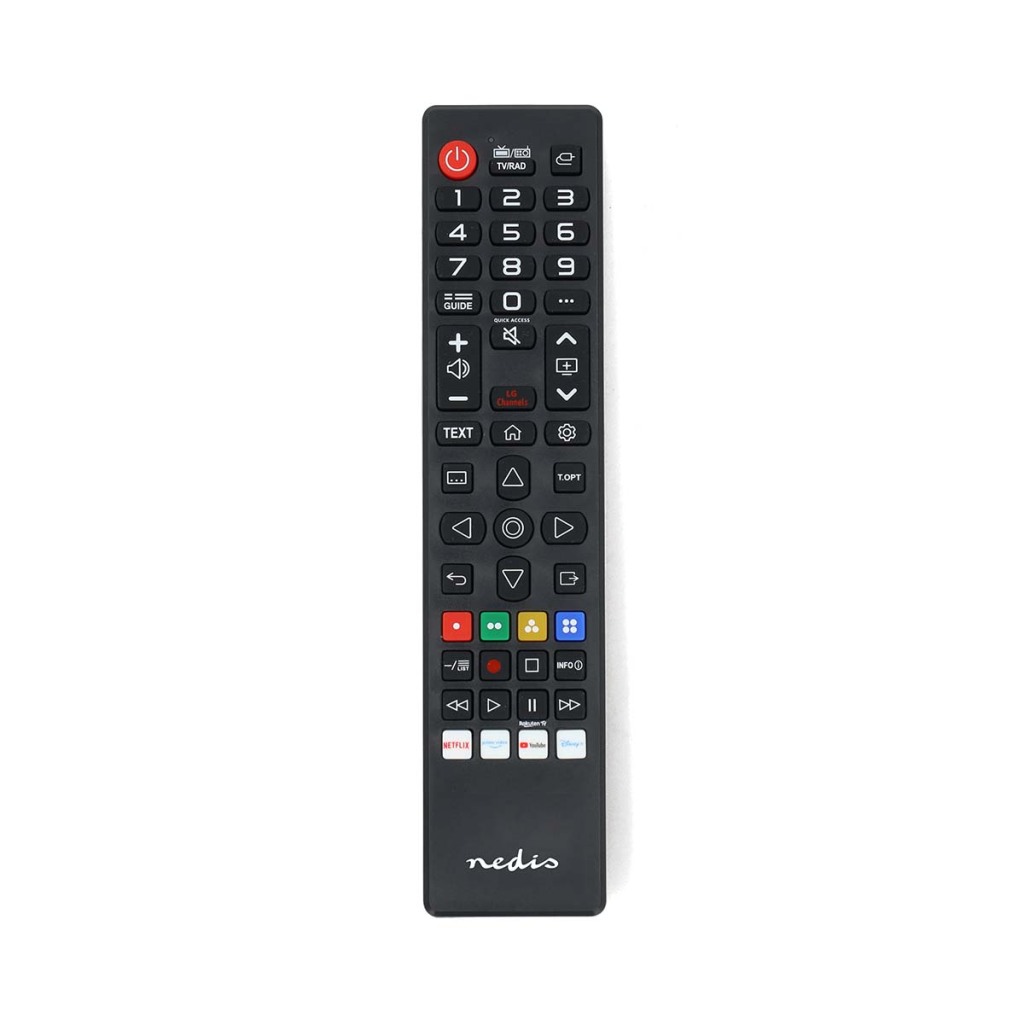 Nedis TVRC45LGBK Vervangende Afstandsbediening Geschikt Voor: Lg Voorgeprogrammeerd 1 Apparaat Amazon Prime / Disney + Button / Netflix Knop / Rakuten Tv Button Infrarood Zwart