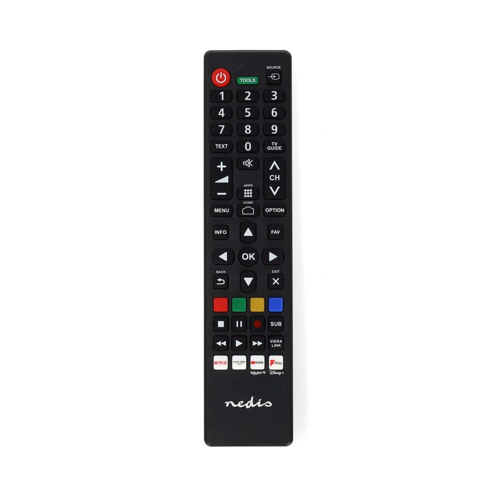 Nedis TVRC45PASHBK Vervangende Afstandsbediening Geschikt Voor: Panasonic / Sharp Voorgeprogrammeerd 1 Apparaat Amazon Prime / Disney + Button / Netflix Knop / Rakuten Tv Button / Youtube Knop Infraro