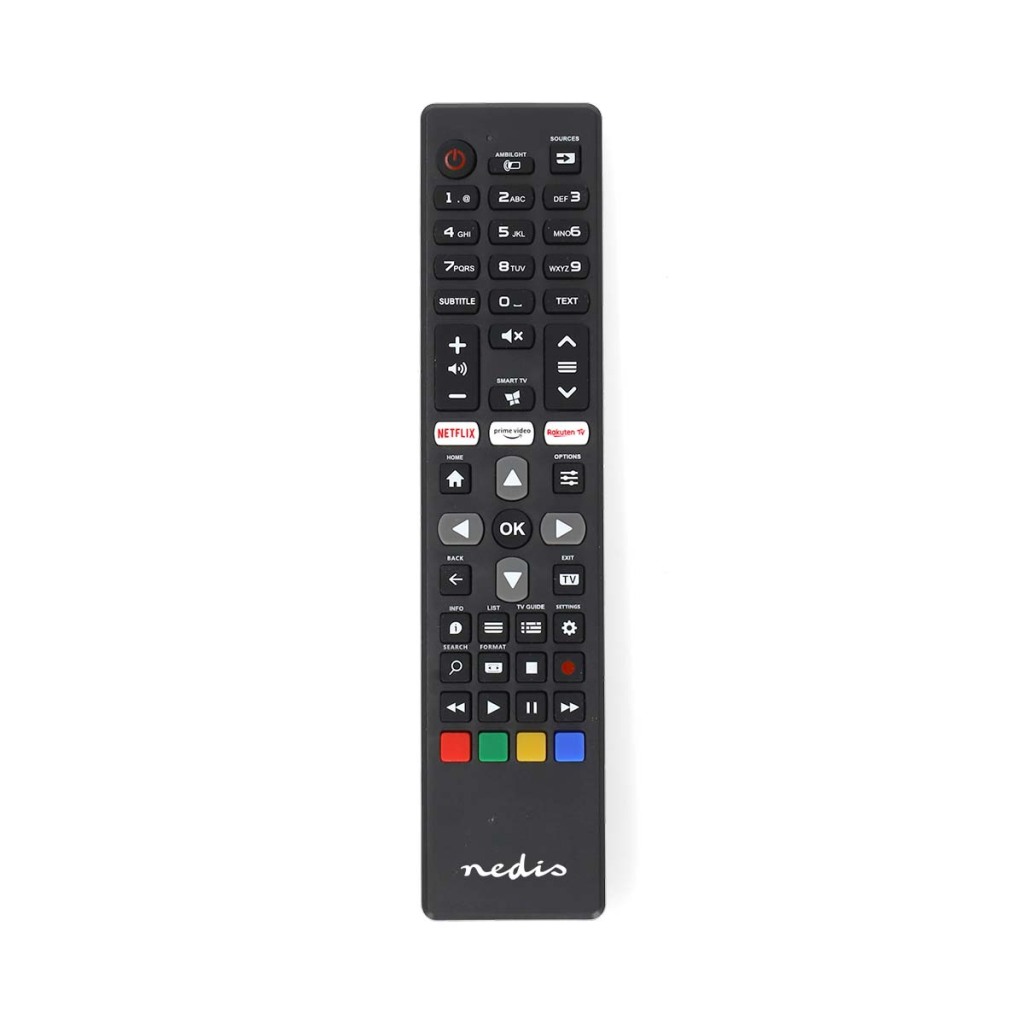 Nedis TVRC45PHBK Vervangende Afstandsbediening Geschikt Voor: Philips Voorgeprogrammeerd 1 Apparaat Amazon Prime / Netflix Knop / Rakuten Tv Button Infrarood Zwart