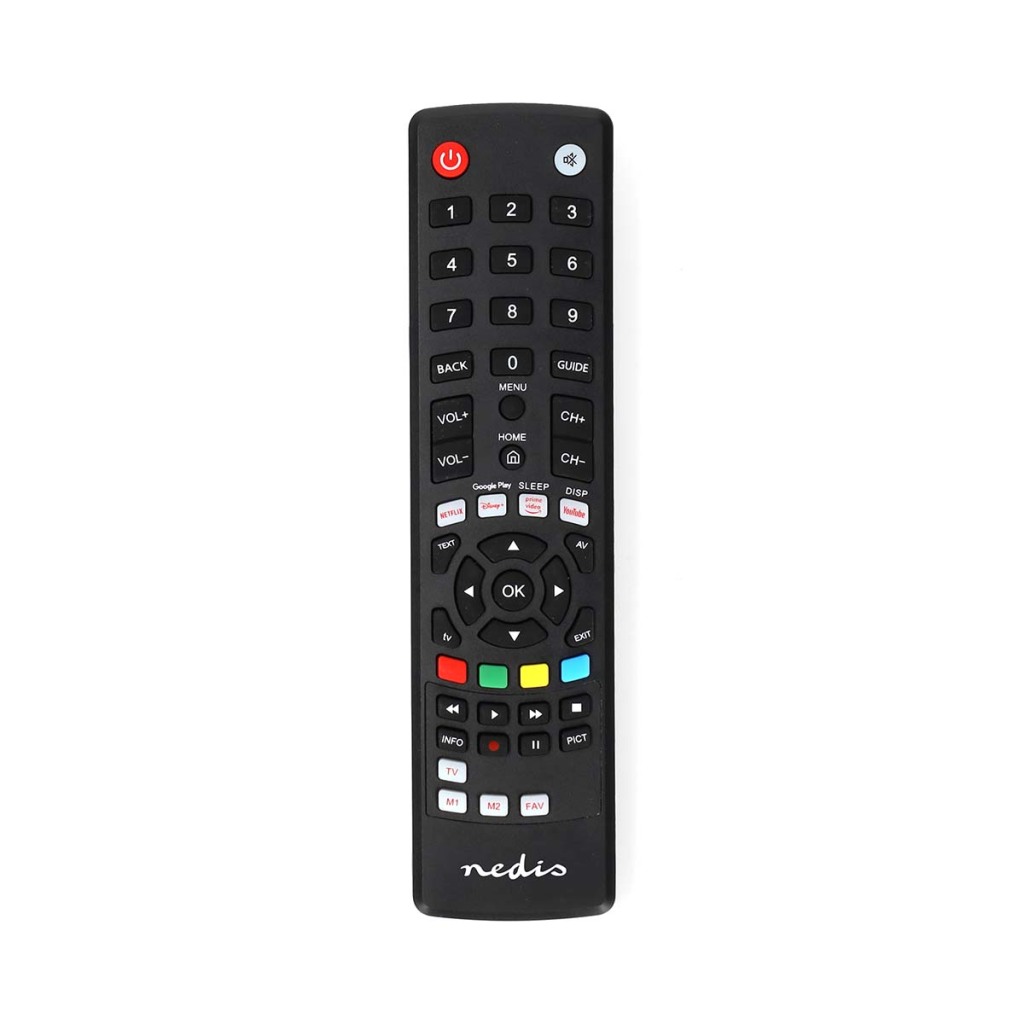 Nedis TVRC2310BK Universele Afstandsbediening Voorgeprogrammeerd 1 Apparaat Amazon Prime / Disney + Button / Google Play Knop / Netflix Knop / Youtube Knop Infrarood Zwart
