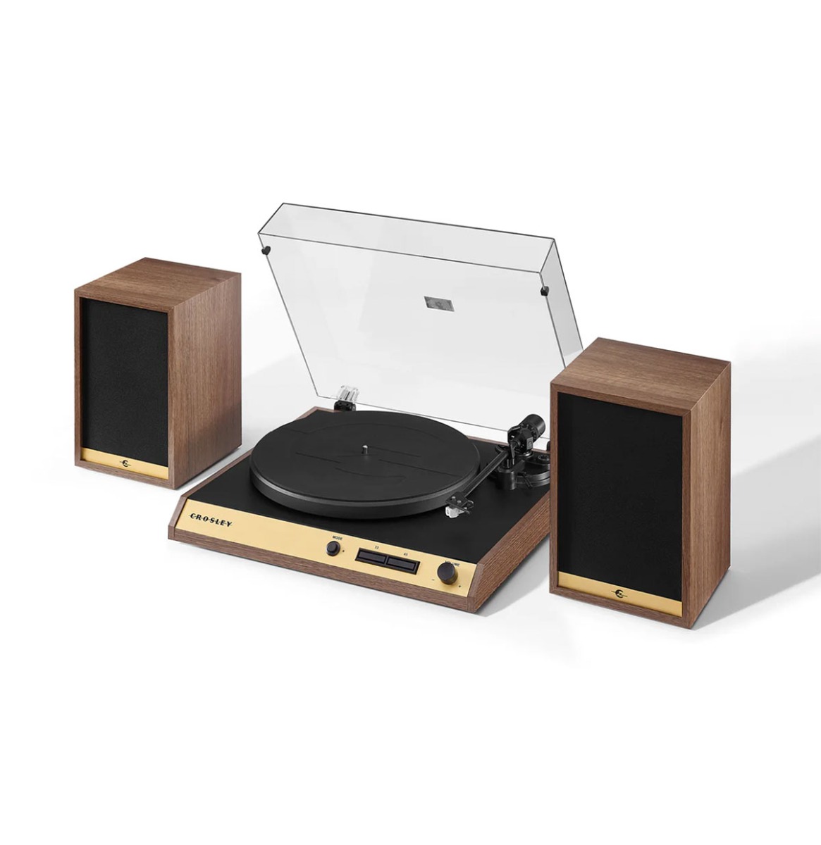 Fiftiesstore Crosley C72 Platenspeler met Speakers - Walnoot