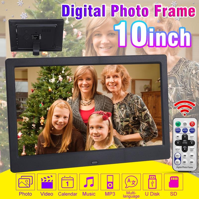 The Romantics 1024x600 10 Inch HD IPS LCD Digitaal Fotolijst Audio Videospeler Ondersteuning SD USB MMC MS-kaart met Afstandsbediening zwart
