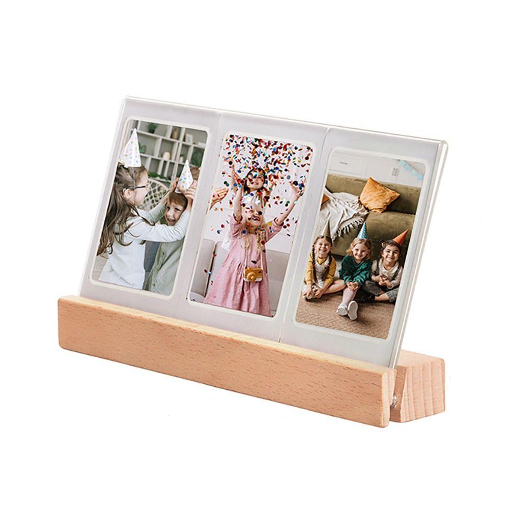 QDlihao Creative 3 in 1 Vertical Acrylic LED Light 3 inch Photo Frame Photo Table Instant Film Camera