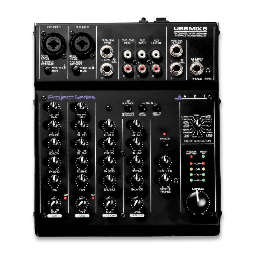 ART USBMix6 6-kanaals audio-interface
