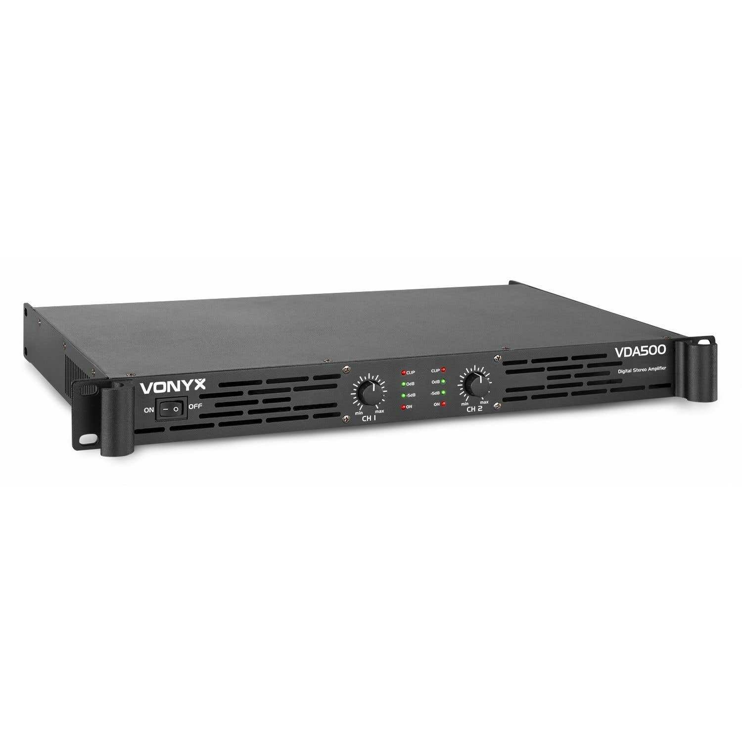 Vonyx Retourdeal -  VDA500 versterker - 2x 250W klasse-D - Zwart