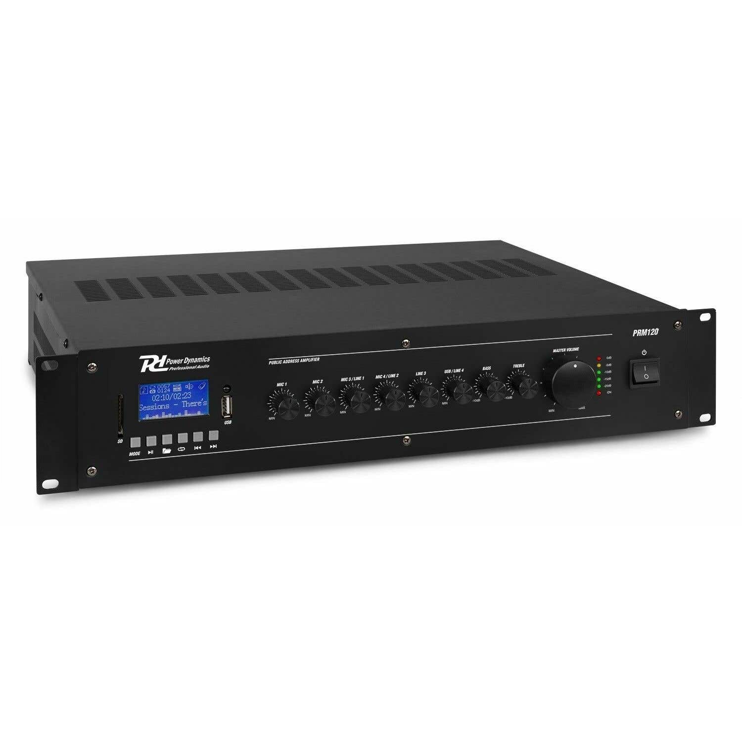 Power Dynamics Retourdeal -  PRM120 100V versterker 120W met o.a.