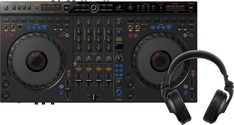 AlphaTheta DDJ-GRV6 + Pioneer DJ HDJ-X5 Zwart