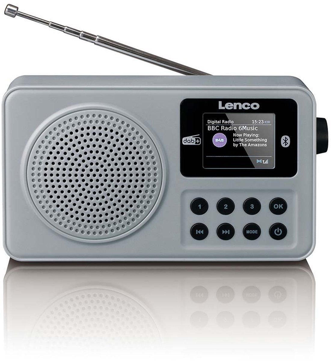 Lenco PDR-034GY - Draagbare DAB+/FM radio met Bluetooth en oplaadbare batterij - Grijs