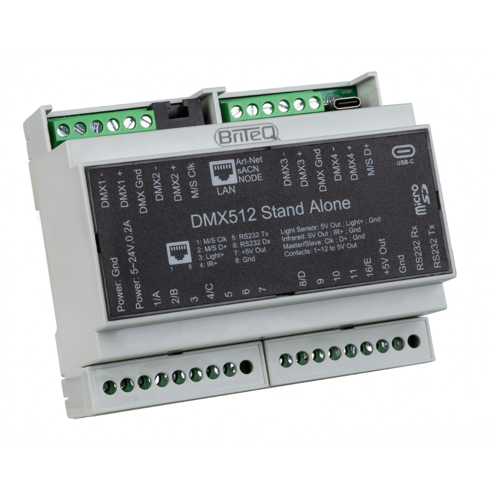 Briteq LD-1024DIN NET 1024 -kanaals DMX-interface & multizone controller