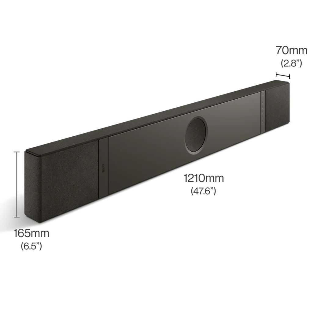 Kef XIO Soundbar zwart met Dolby Atmos Surround en Smart functies