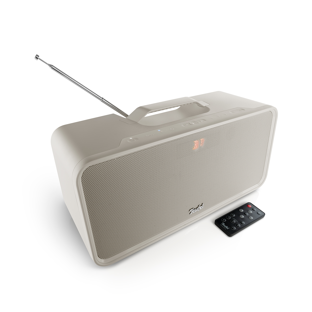 Teufel BOOMSTER Stereo Bluetooth DAB+/FM soundsysteem Outdoor speaker Tot 18 uur accuduur Sand White