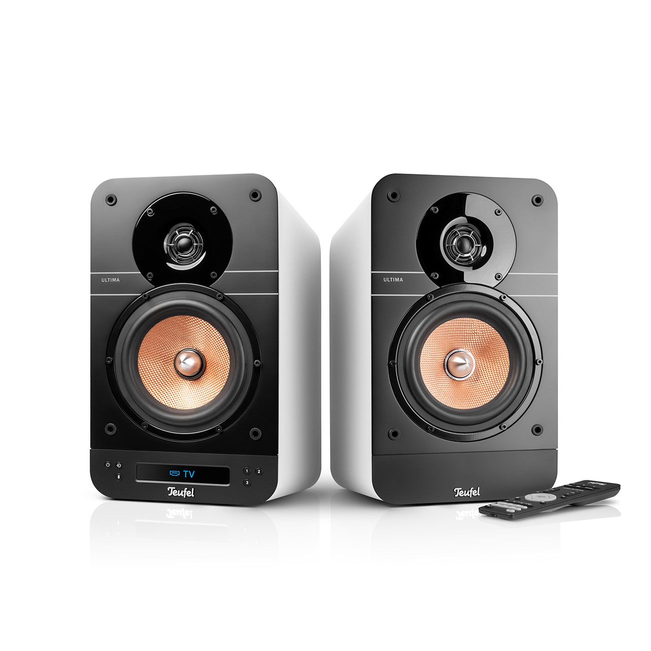 Teufel Ultima 25 Active Boekenplankluidsprekers paar DAB+ en FM radio 2-kanaals systeem Wit