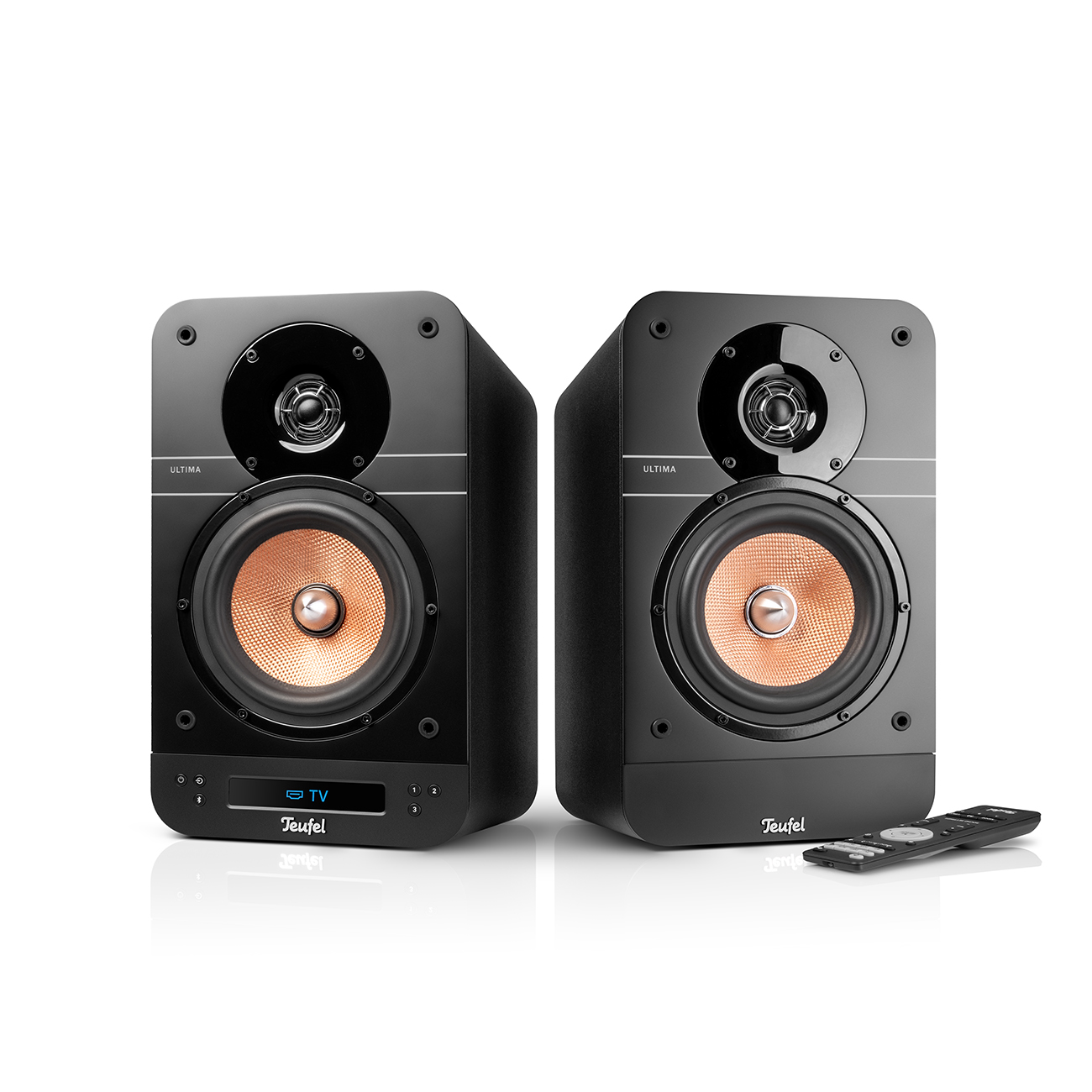 Teufel Ultima 25 Active Boekenplankluidsprekers paar DAB+ en FM radio 2-kanaals systeem Zwart