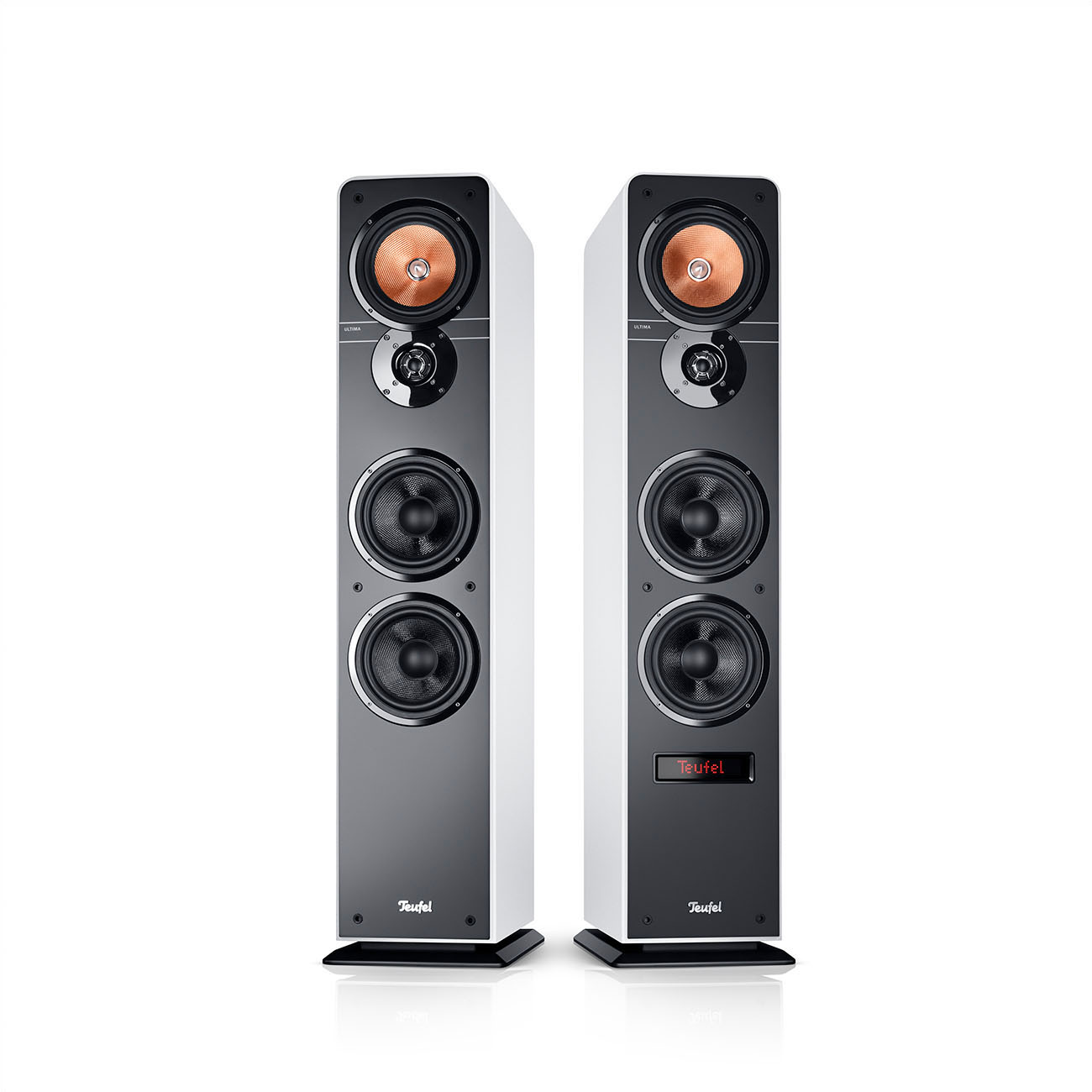 Teufel Ultima 40 Active Stereo Staande Luidsprekerpaar Actief 3-kanaals Incl. 5 m luidsprekerkabel Wit